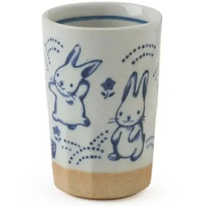 MIYA Company Cups/Mugs | Blue Rabbits Cup 9 Oz.
