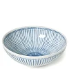 MIYA Company Serving Bowls & Plates | Blue Stripes 8.25" Bowl