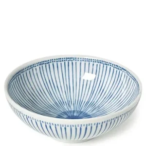 MIYA Company Serving Bowls & Plates | Blue Stripes 8.25" Bowl