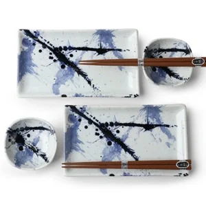 MIYA Company Plate Sets | Blue Sumi Sushi Set