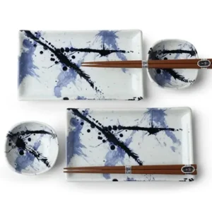 MIYA Company Plate Sets | Blue Sumi Sushi Set