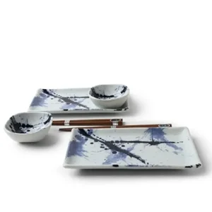 MIYA Company Plate Sets | Blue Sumi Sushi Set
