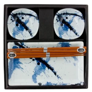 MIYA Company Plate Sets | Blue Sumi Sushi Set