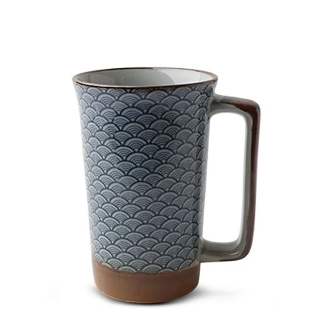 MIYA Company Mugs | Blue Vintage Waves 10 Oz. Mug