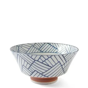 MIYA Company Ramen Bowls | Blue White Ramen Bowl 7" Ajiromon