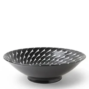 MIYA Company Serving Bowls & Plates | Bowl Black Choctaw Swirl 10"
