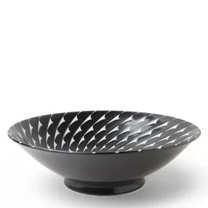 MIYA Company Serving Bowls & Plates | Bowl Black Choctaw Swirl 10"