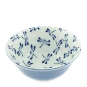 MIYA Company Medium Bowls | Bowl Blue & White Dragonfly 6"