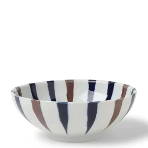 MIYA Company Large Bowls | Bowl Brown Indigo Spokes 8-3/8"