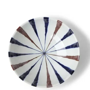 MIYA Company Large Bowls | Bowl Brown Indigo Spokes 8-3/8
