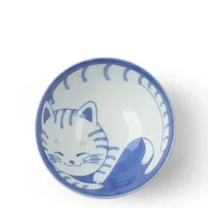 MIYA Company Bowls | Bowl Rice Cat Blue Tabby 4-5/8