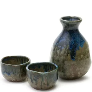 MIYA Company Sake Sets | Brown & Blue Glaze Sake Set