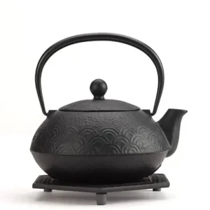 MIYA Company Cast Iron | Cast Iron Black Wave Tea Set