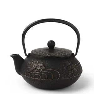MIYA Company Teapots - Cast Iron | Cast Iron Teapot Black Goldfish