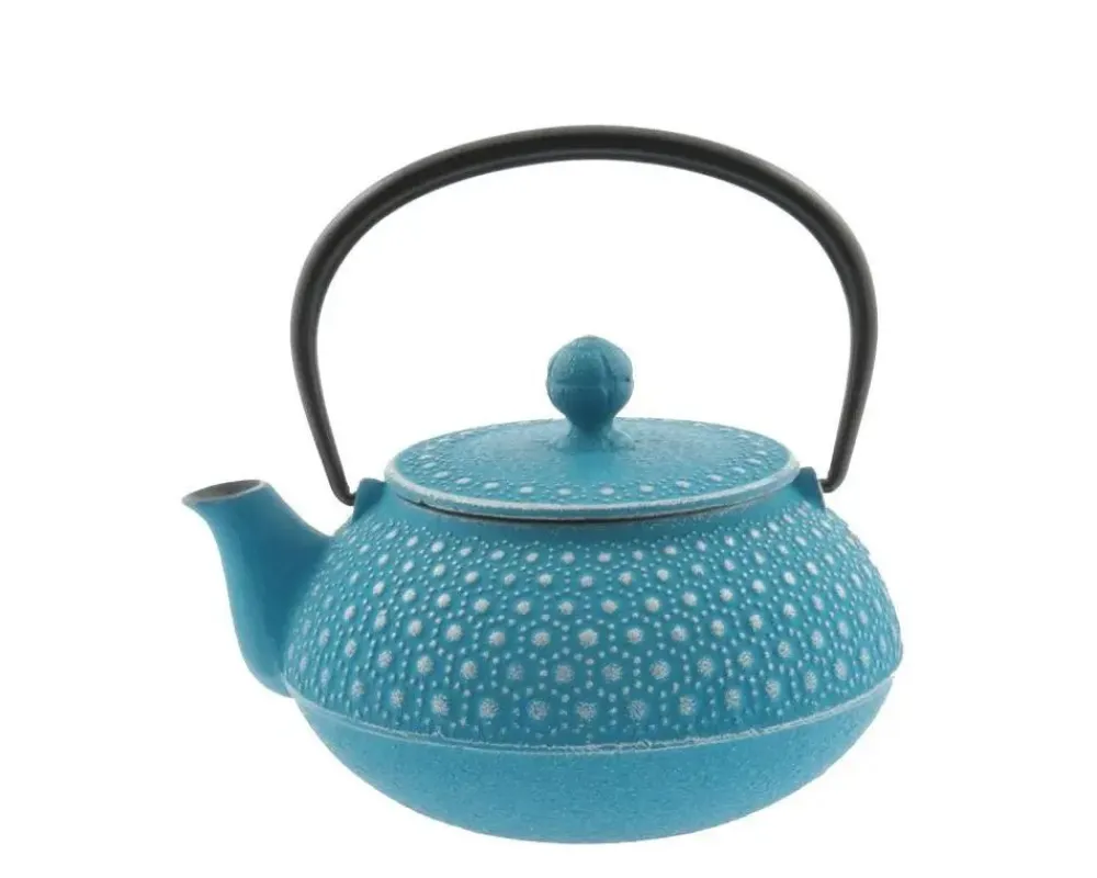 cast_iron_teapot_turquoise_honeycomb_l_1.webp MIYA Company Teapots - Cast Iron | Cast Iron Teapot Turquoise Honeycomb 0.65L