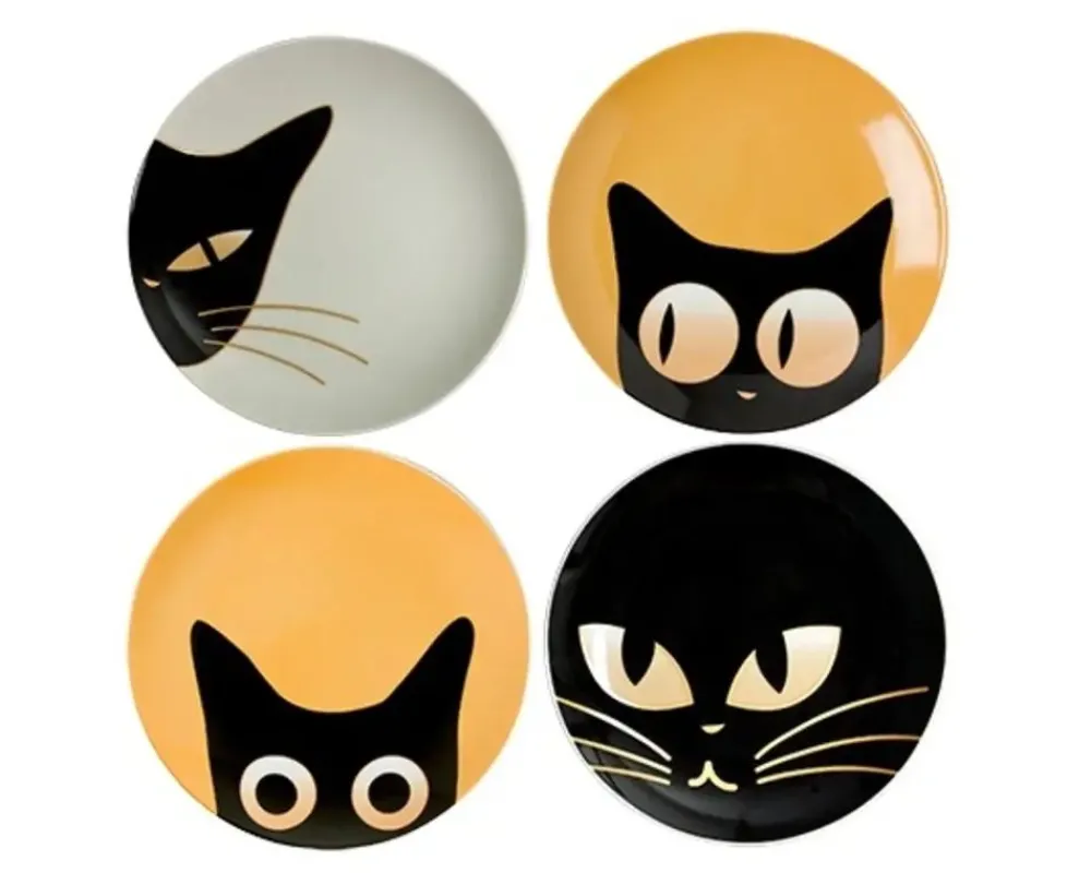 cat_eyes__dessert_plate_set_1.webp MIYA Company Plates | Cat Eyes 6.5" Dessert Plate Set