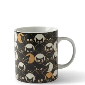 MIYA Company Cups/Mugs | Cat Eyes 8 Oz. Mug - Black
