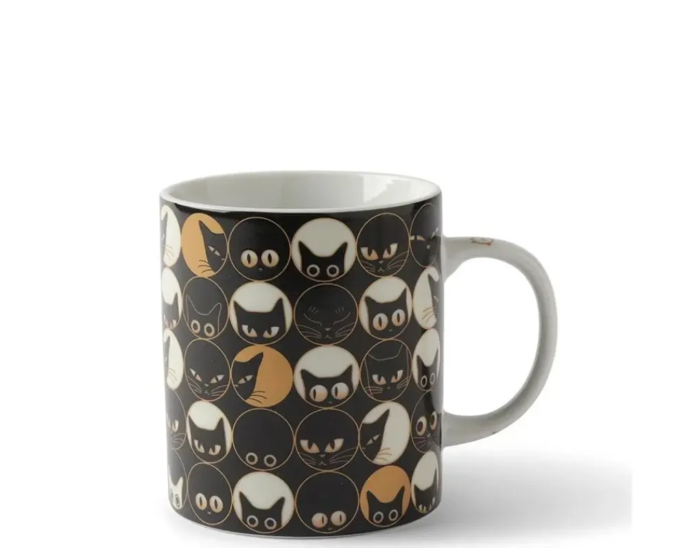 cat_eyes__oz_mug__black_1.webp MIYA Company Cups/Mugs | Cat Eyes 8 Oz. Mug - Black