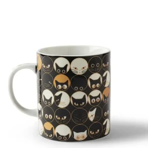 MIYA Company Cups/Mugs | Cat Eyes 8 Oz. Mug - Black