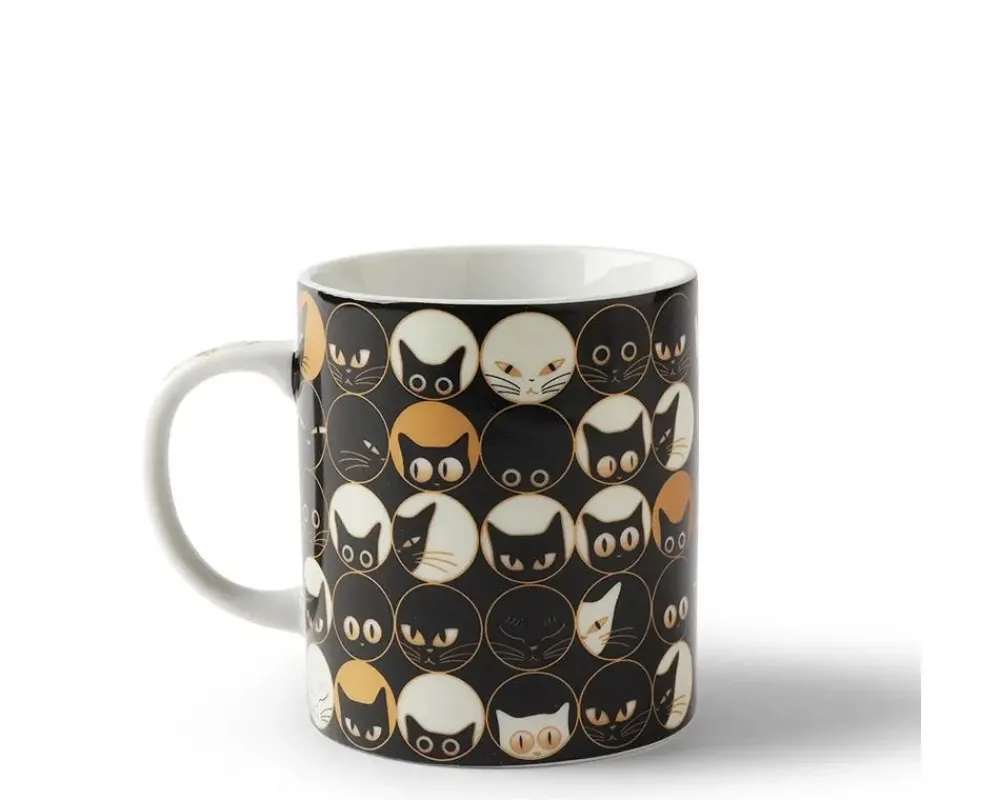 cat_eyes__oz_mug__black_3.webp MIYA Company Cups/Mugs | Cat Eyes 8 Oz. Mug - Black