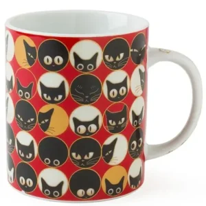 MIYA Company Cups/Mugs | Cat Eyes 8 Oz. Mug - Red
