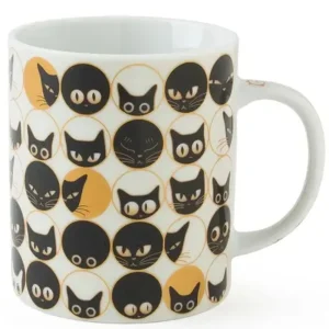 MIYA Company Cups/Mugs | Cat Eyes 8 Oz. Mug - White