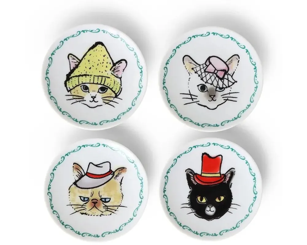 cats_in_hats_mini_plate_set_1.webp MIYA Company Plates | Cats In Hats Mini Plate Set