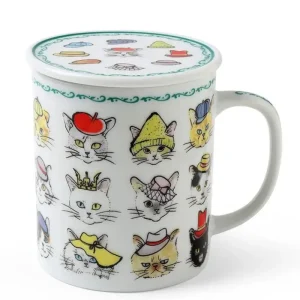 MIYA Company Cups/Mugs | Cats In Hats Mug With Lid