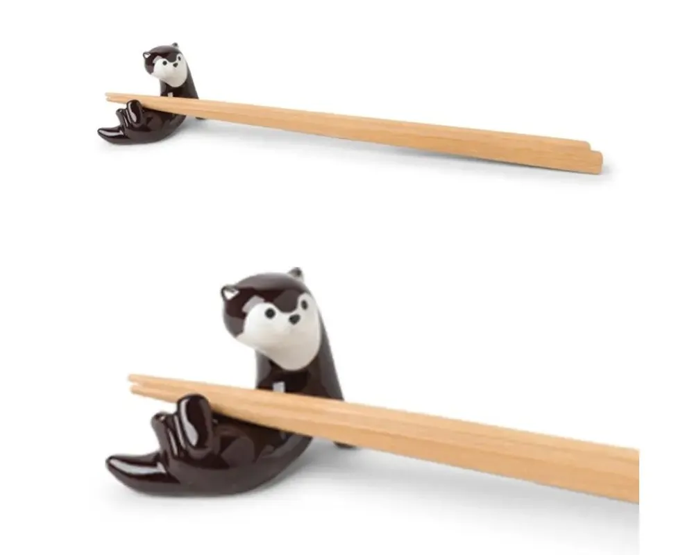 chopstick_rest_otter_dark_brown_2.webp MIYA Company Other | Chopstick Rest Otter Dark Brown