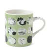 MIYA Company Cups/Mugs | Cozy Cats 8 Oz. Mug - Green