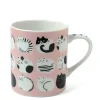 MIYA Company Cups/Mugs | Cozy Cats 8 Oz. Mug - Pink