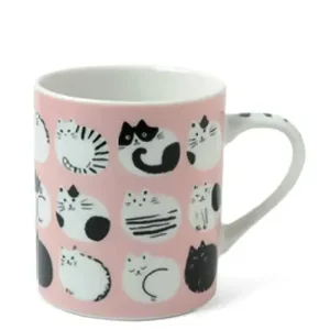 MIYA Company Cups/Mugs | Cozy Cats 8 Oz. Mug - Pink