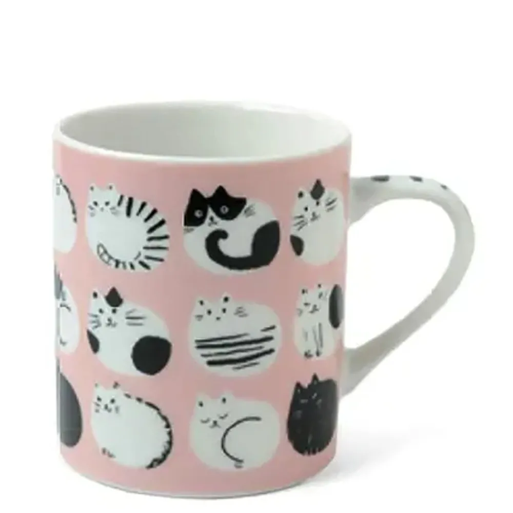 cozy_cats__oz_mug__pink_0.webp MIYA Company Cups/Mugs | Cozy Cats 8 Oz. Mug - Pink