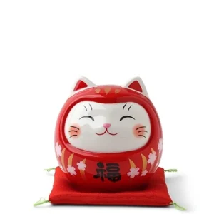 MIYA Company Figurines | Daruma Fortune Cat Bank 3.75"