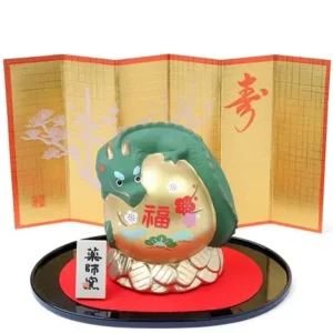 MIYA Company Zodiac | Figurine Dragon Green With Lucky Gem 3"