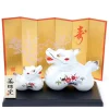 MIYA Company Zodiac | Figurine Dragon White Pair With Screen