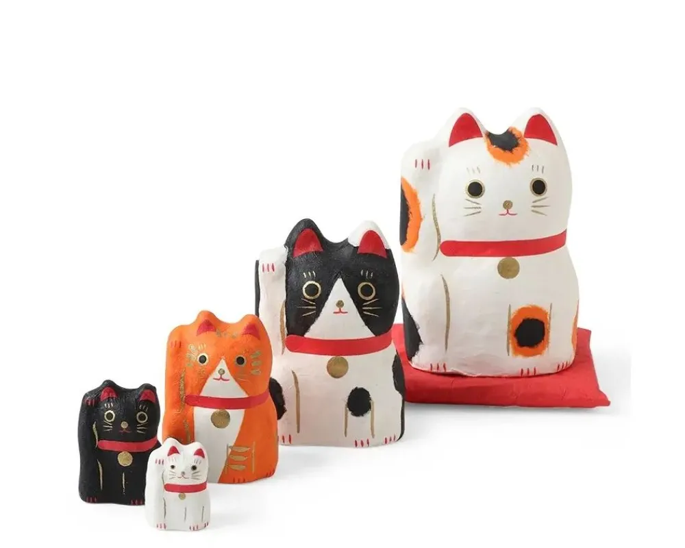 figurine_fortune_cat_nesting_doll_set_1.webp MIYA Company Figurines | Figurine Fortune Cat Nesting Doll Set