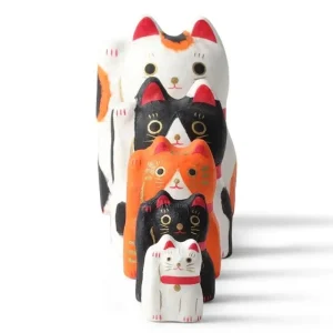 MIYA Company Figurines | Figurine Fortune Cat Nesting Doll Set