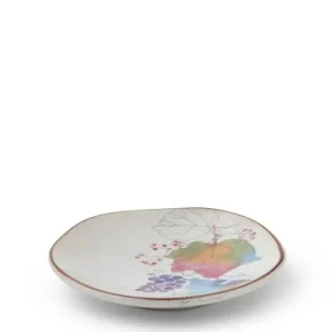 MIYA Company Small Plates | Floral Mini Plate Rainbow Leaves