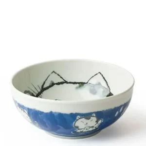 MIYA Company Bowls | Fortune Cat 6.25" Bowl Blue