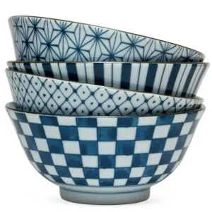 MIYA Company Medium Bowls | Four Pattern 6" Bowl Set