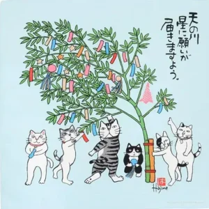 MIYA Company Cats | Furoshiki Kabamaru Tanabata 19.75" Sq.