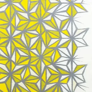 MIYA Company Furoshiki & Tenugui | Furoshiki Pattern Asanoha Yellow 27.5" Sq.