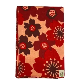 MIYA Company Furoshiki & Tenugui | Furoshiki Pattern Flowers Red 42" Sq.