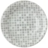 MIYA Company Medium Plates | Grid 6.5" Round Plate - Gray