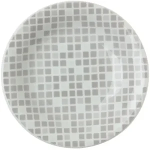 MIYA Company Medium Plates | Grid 6.5" Round Plate - Gray