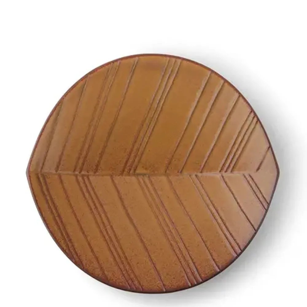 hazara_leaf_plate_brown__0.webp MIYA Company Medium Plates | Hazara Leaf Plate Brown 8.75"