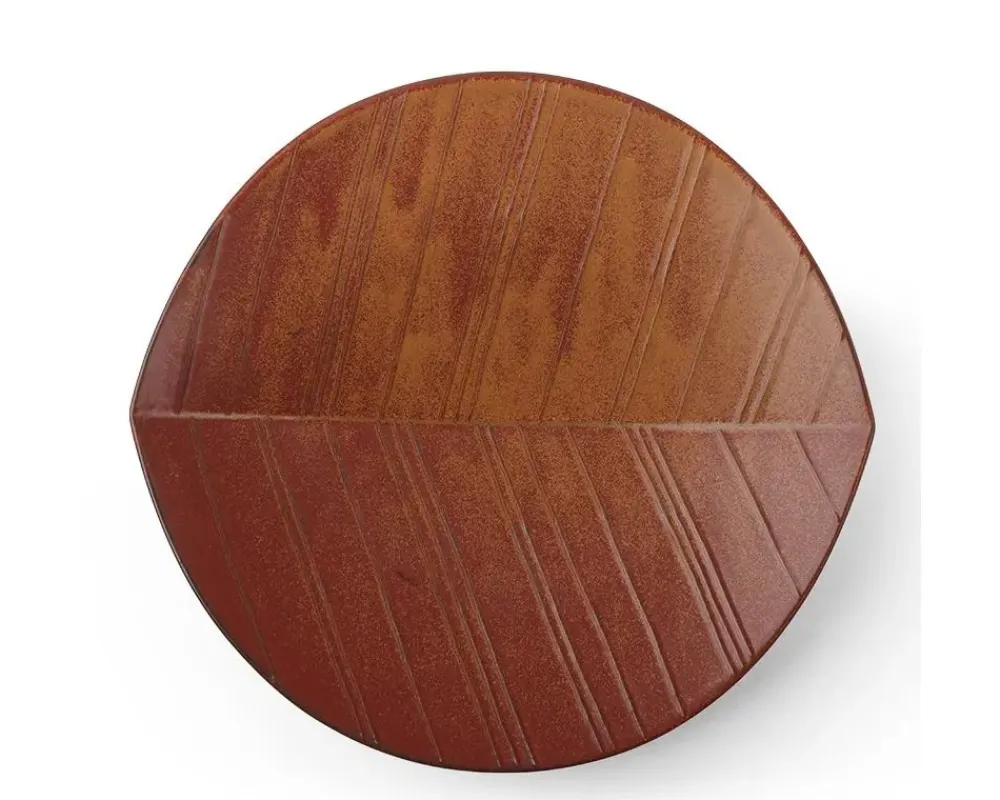 hazara_leaf_plate_brown__1-1.webp MIYA Company Serving Bowls & Plates | Hazara Leaf Plate Brown 11.75"