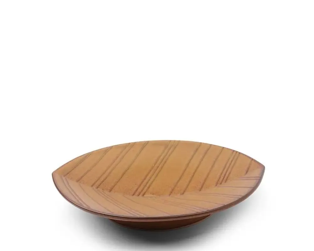 hazara_leaf_plate_brown__2.webp MIYA Company Medium Plates | Hazara Leaf Plate Brown 8.75"