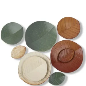MIYA Company Serving Bowls & Plates | Hazara Leaf Plate Brown 11.75